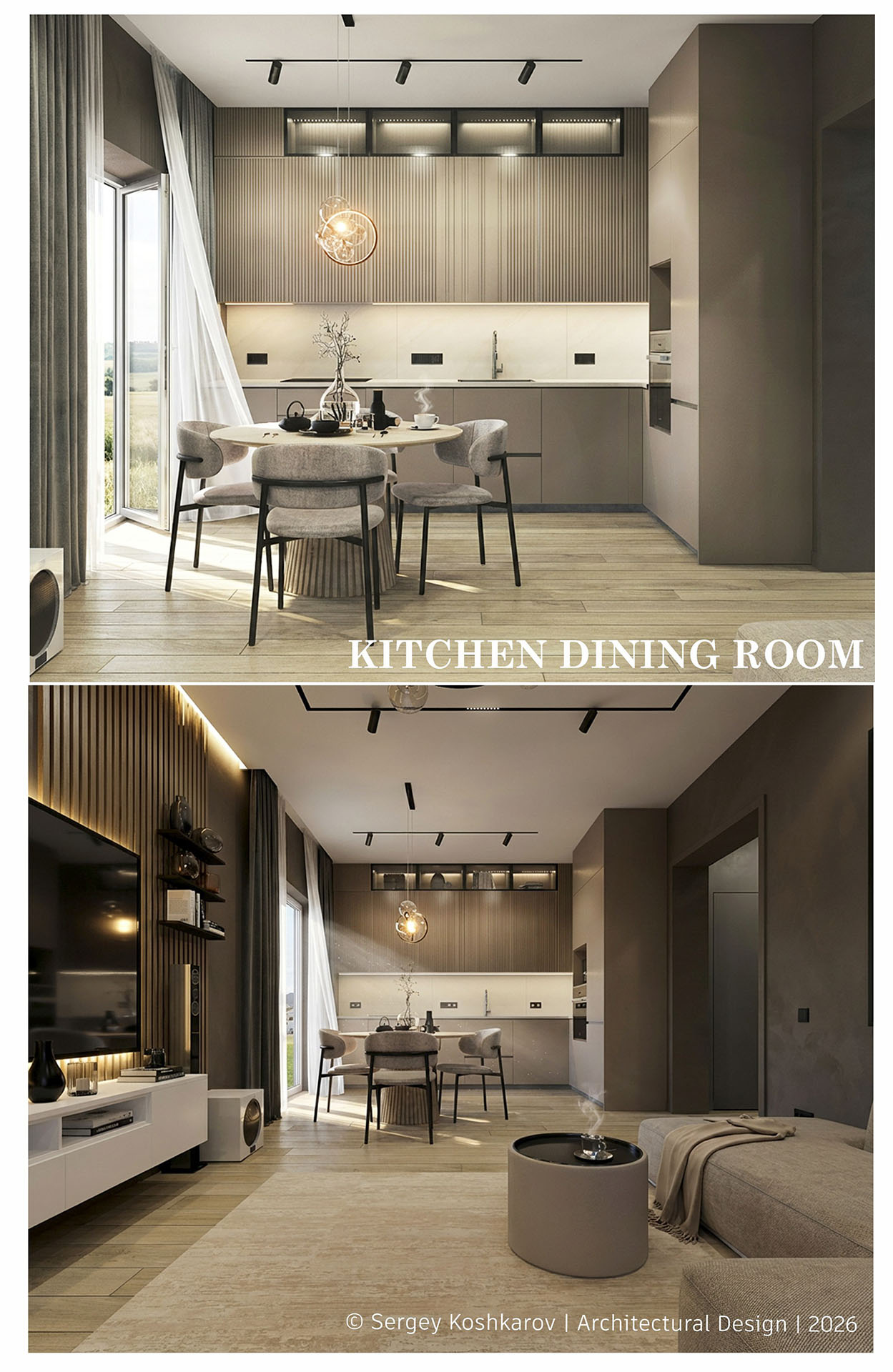 Интерьер кухни-гостиной современный стиль